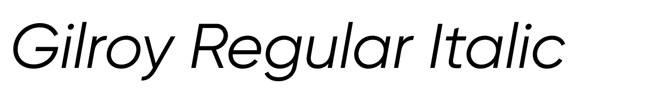 Gilroy Regular Italic